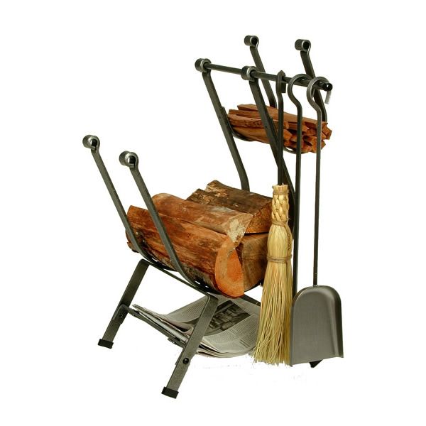 Enclume Front Loading Indoor Firewood Rack with Tools