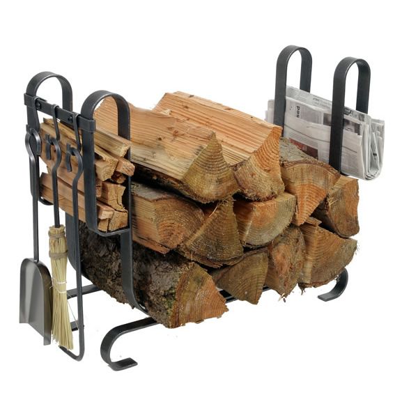 Enclume Large Modern Indoor Firewood Rack with Tools