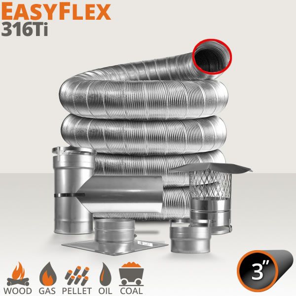 EasyFlex 316Ti Chimney Liner Kit - 3" image number 0