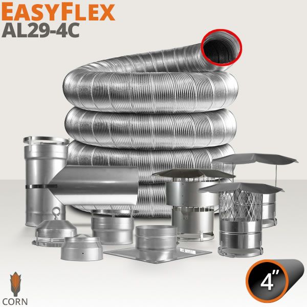 EasyFlex AL29-4C Stainless Steel Custom Chimney Liner Kit - 4" image number 0