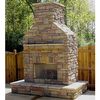 Elite Outdoor Custom Fireplace with Extended Hearth Surround image number 1