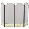 Filigree 4-Panel Brass Accent Arched Fireplace Screen - 52" x 32 1/2"