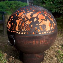 26" Fire Bowl with Full Moon Party Fire Dome