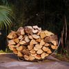 Fire Pit Art Stainless Steel Crescent Firewood Rack