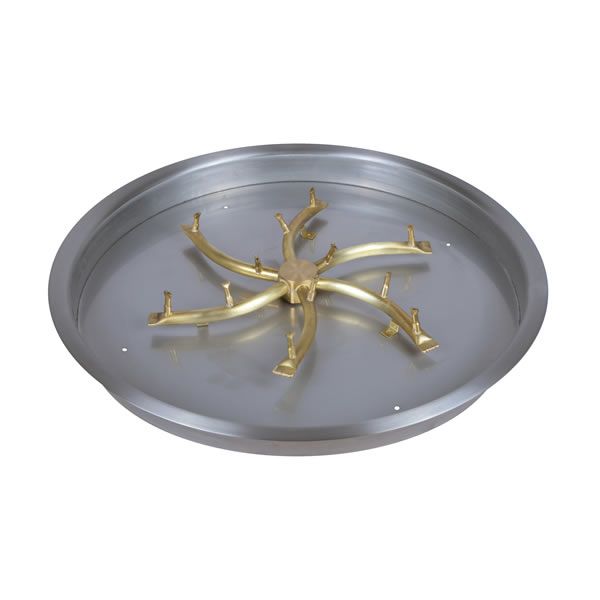 Triple S Brass Bullet Burner with Round Drop-In Pan