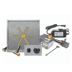Firegear Pro Series 20” Square Drop-In Brass Burner – Electronic