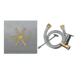 Firegear Pro Series 25” Square Flat Brass Burner – Match-Lit