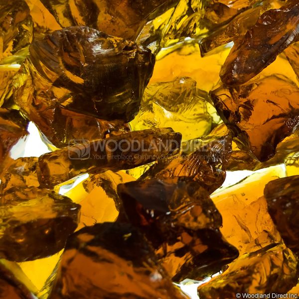 Krystal Fire 1/4"- 1/2" Amber Ice Fire Glass image number 0