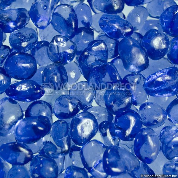 Krystal Fire 1/2" Smooth Blue Ice Fire Glass image number 1
