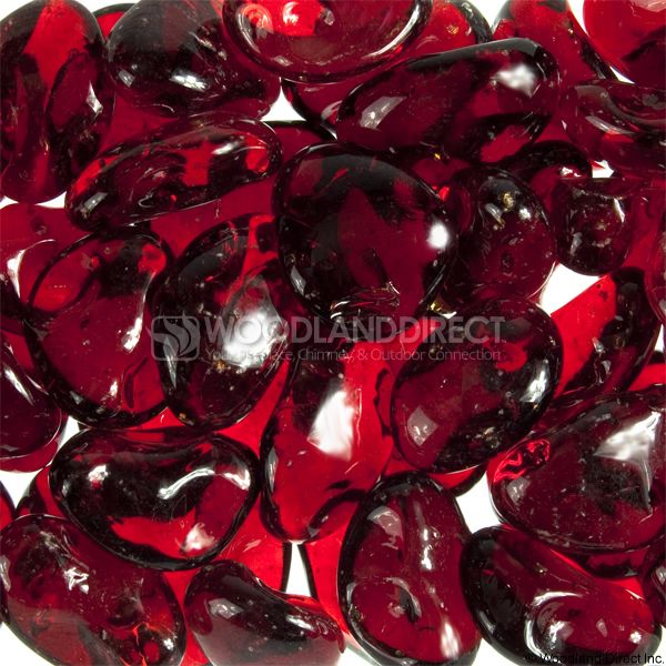 Krystal Fire 1" Smooth Cherry Fire Glass image number 0