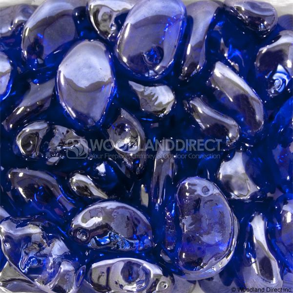Krystal Fire 1" Smooth Royal Iridescent Fire Glass image number 0