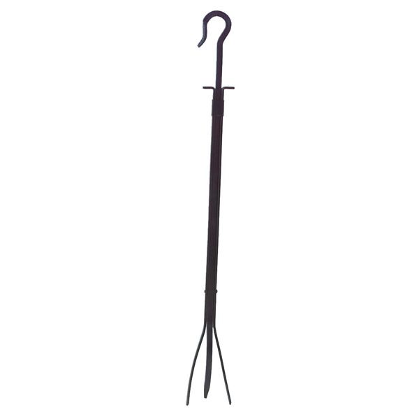 Hooked Wrought Iron 3-Way Tong - Black image number 0