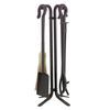Hammered Short Hooked Wrought Iron 4 Piece Tool Set - Black image number 0