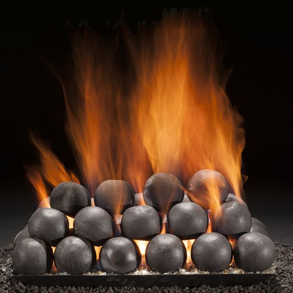 Hargrove Colonial Cannon Balls Gas Vented Fireplace Ball Set