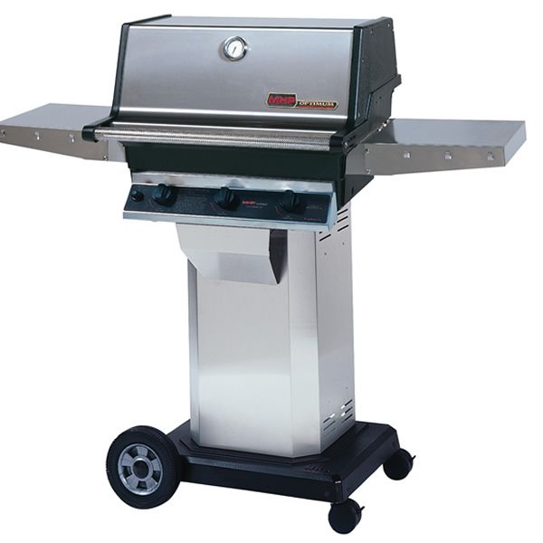 Heritage THRG2 Hybrid Gas Grill - Stainless Steel Column 8" Wheeled Cart