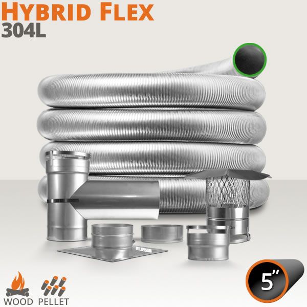 Hybrid Flex 304L Chimney Liner Kit - 5" image number 0