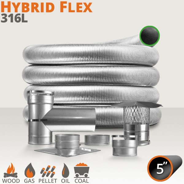 Hybrid Flex 316L Chimney Liner Kit - 5" image number 0