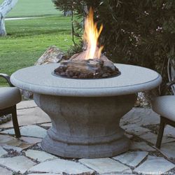 Inverted Gas Fire Pit Table with Concrete Top