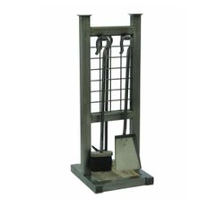 Industrial Gridiron Fireplace Tool Set