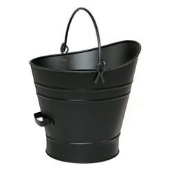 Iron Coal Hod / Pellet Bucket with Black Finish - 14"H