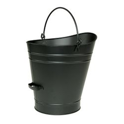 Iron Coal Hod / Pellet Bucket with Black Finish - 18"H