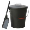 Olde World Iron Fireplace Ash Bin with Lid and Shovel image number 0