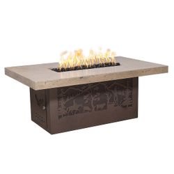 Outback Rectangle Cattle Ranch Powder Coat Steel Fire Table