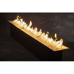 Linear Stainless Steel Crystal Fire Burner - 12" x 84"