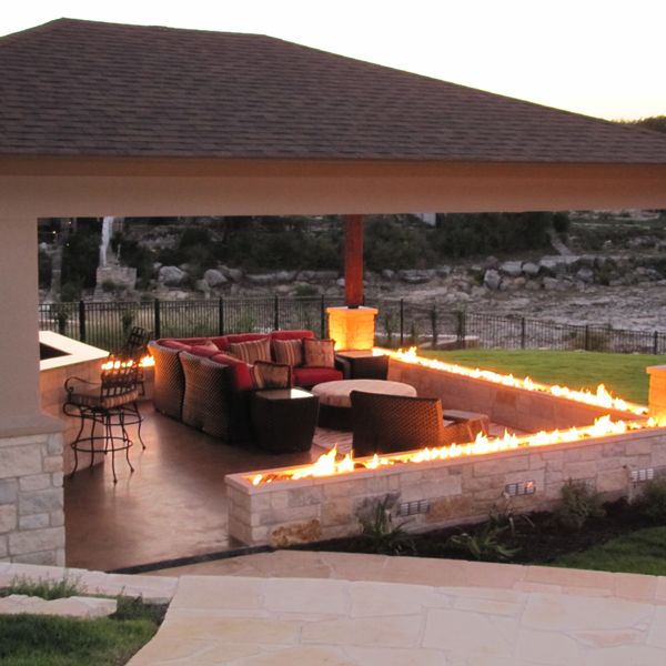 Weather Resistant AWEIS Linear Drop In Fire Pit H Burner System - 84" x 12" image number 1