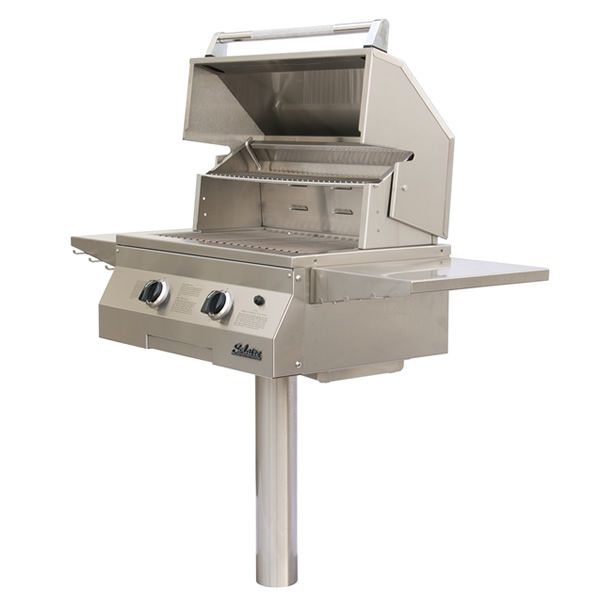 Natural gas shop grill post mount