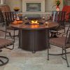 Santorini Round Dining Height Gas Fire Pit Table - 54"