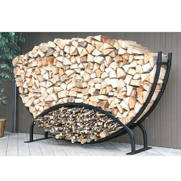 Shelter It Semicircle Firewood Rack w/Kindling Holder & Cover - 8'