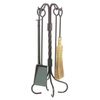 Short Twisted Wrought Iron 4 Piece Tool Set - Natural
