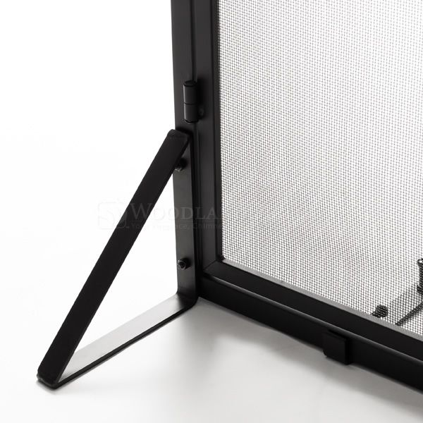 Adams Single-Panel Contemporary Arched Black Door Screen - 39”X31” image number 2
