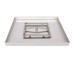 Square Stainless Steel Burner with Square Lip-Less Drop-In Pan