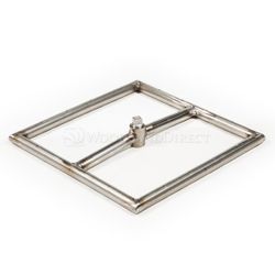 Square Single Stainless Steel Gas Fire Pit Burner - 12"