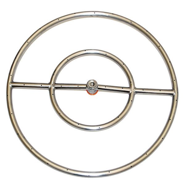 Stainless Steel Round Gas Fire Pit Burner 24 Woodland Direct