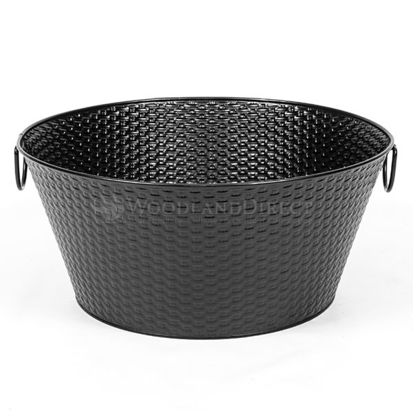 Steel Weave Firewood Basket Black Woodland Direct