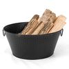 Steel Weave Firewood Basket - Black