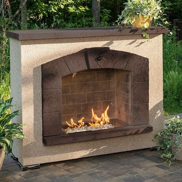 Stone Arch Gas Outdoor Fireplace Woodland Direct