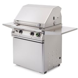 PGS T-Series Stainless Steel Cart Mount Commercial Grill - 30" with Built in Timer