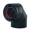 Painted Black 45 Degree Direct Vent Pipe Elbow - 4" Dia