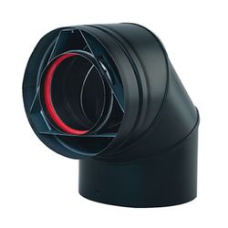 Painted Black 45 Degree Direct Vent Pipe Elbow - 4" Dia