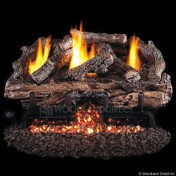 Peterson Real Fyre Charred Aged Split Ventless Refractory Gas Log Set