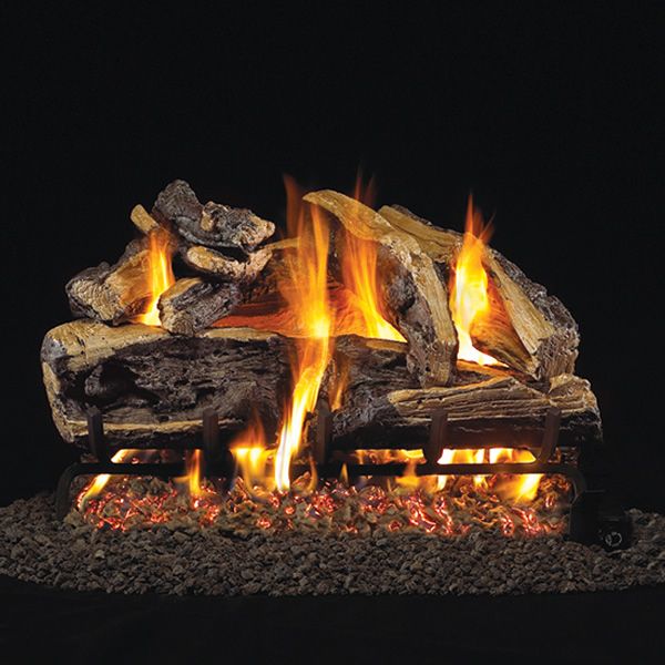 Real Fyre Charred Rugged Split Oak Outdoor Vented Gas Log Set