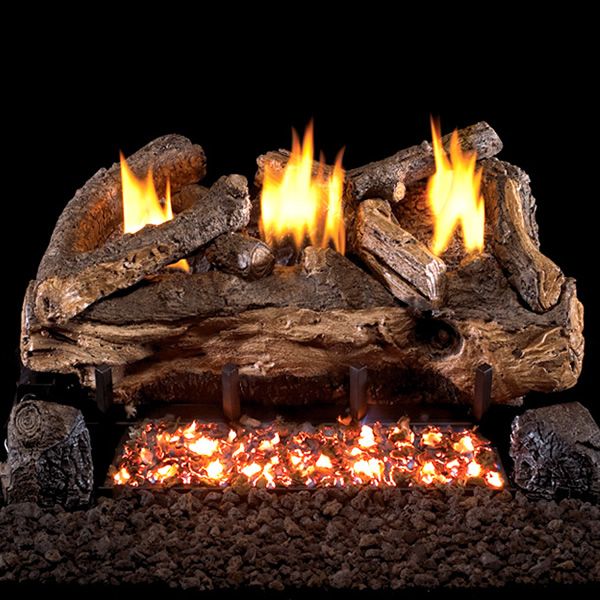 Peterson Real Fyre Evening Fyre Split Ventless Refractory Gas Log Set