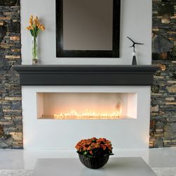 Pearl Henry Black Fireplace Mantel Shelf