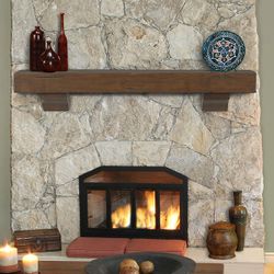 Pearl Shenandoah Cherry Rustic Fireplace Mantel Shelf