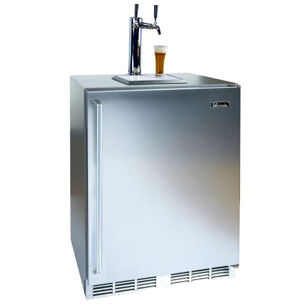Perlick Stainless Steel Outdoor Dual Faucet Beer Dispenser - 24" image number 0