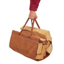 Top Grain Brown Suede Log Carrier